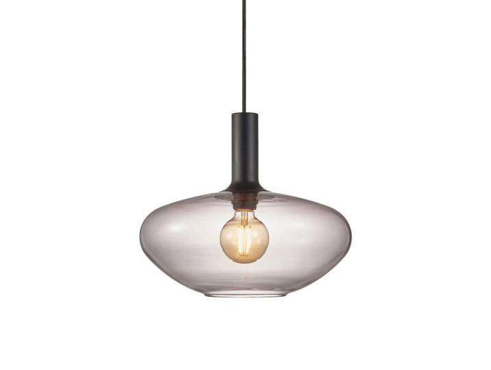 Suspension métal verre diamètre 35cm gris