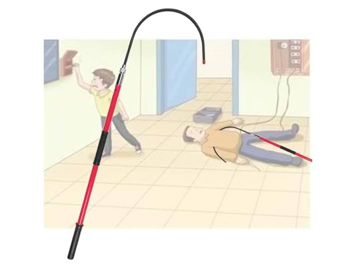 Isolierter Hochspannungsmast mit Haken – 100 kg Tragfähigkeit, 10 kV bis 220 kV Werkzeug(Red,9.8ft)