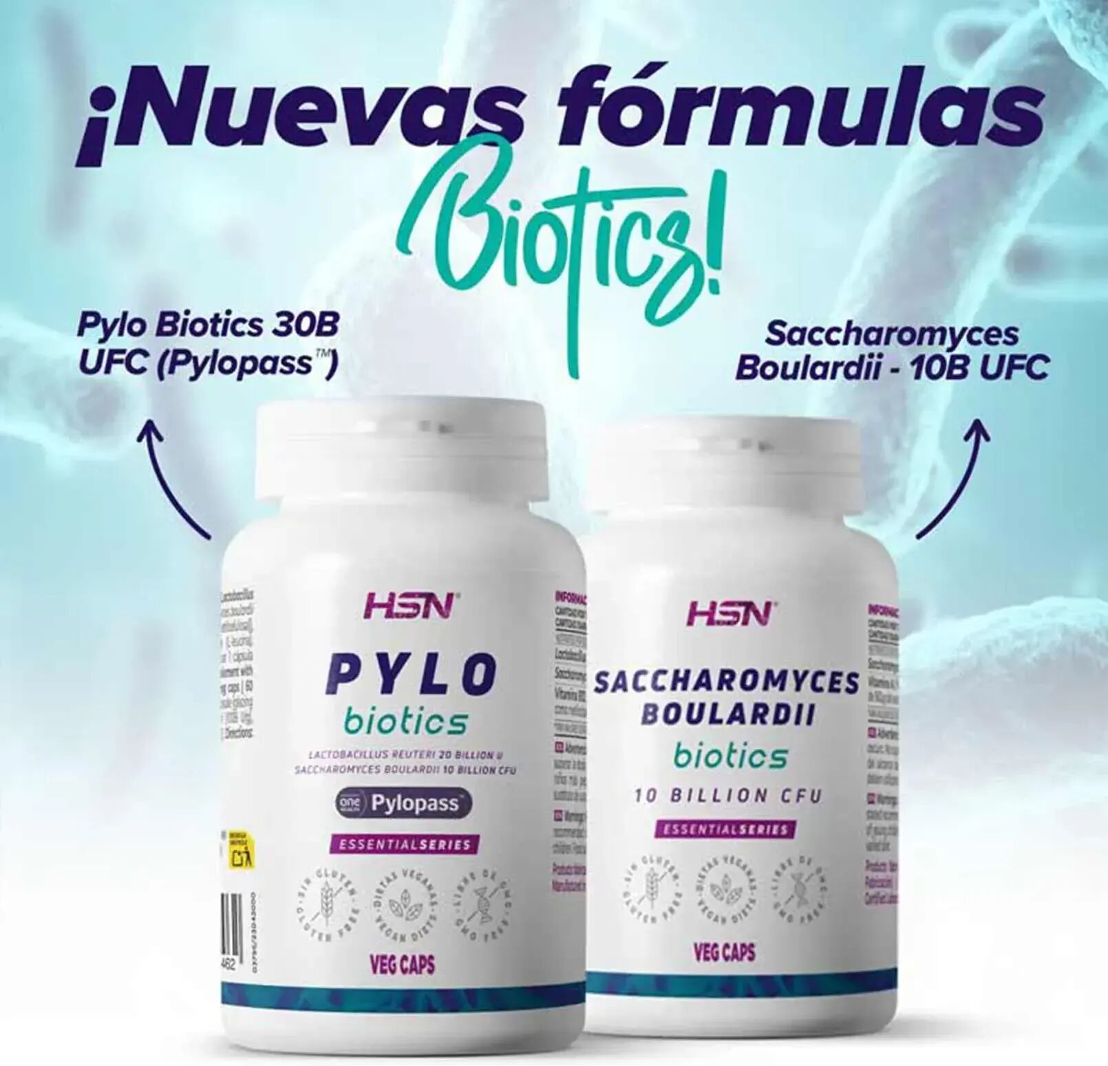 HSN Saccharomyces boulardii 10B UFC - 60 veg caps - Probióticos - Cápsulas Vegetales - 60  Servicios