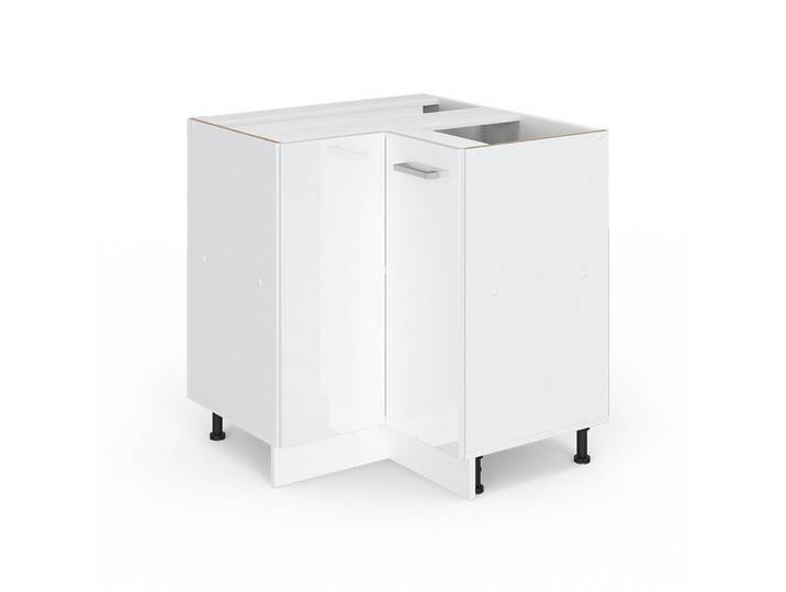 Vicco Eckschrank FÜR Hausrat R-Line Weiß Hochglanz 75.6 cm mit Tür, ohne Arbeitsplatte, Holzwerkstoff, 2 Fächer, Formgebogen, 75.6x81.6x46 cm, Waschküche, Mehrzweckschrank