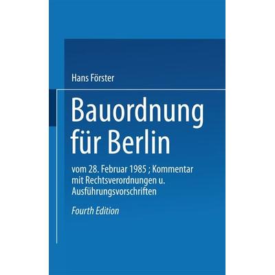 Bauordnung für Berlin, Taschenbuch von , Vieweg & Teubner, 978-3-528-08818-7