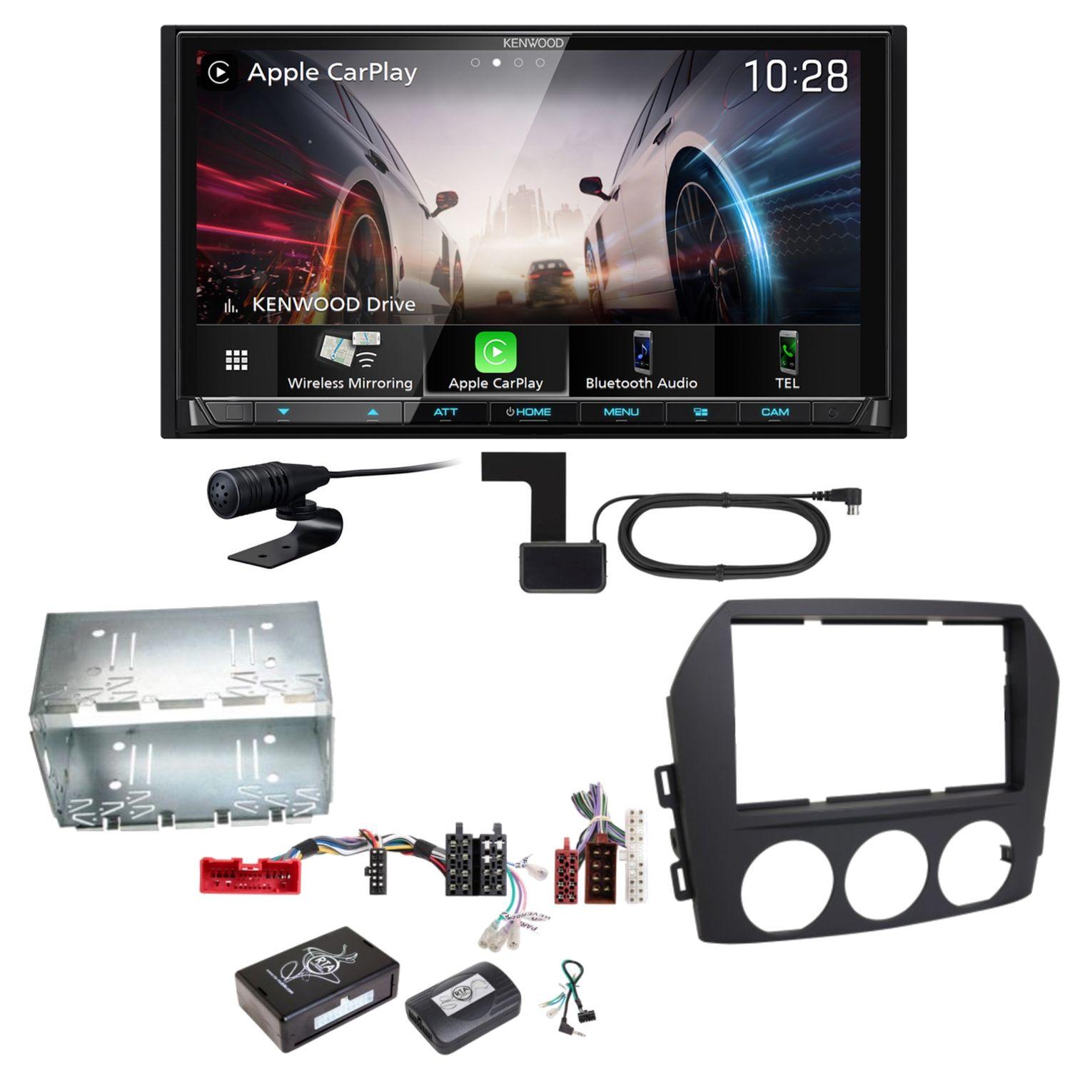 Kenwood DMX8021DABS Android Auto CarPlay Einbauset für Mazda MX-5 NC FL