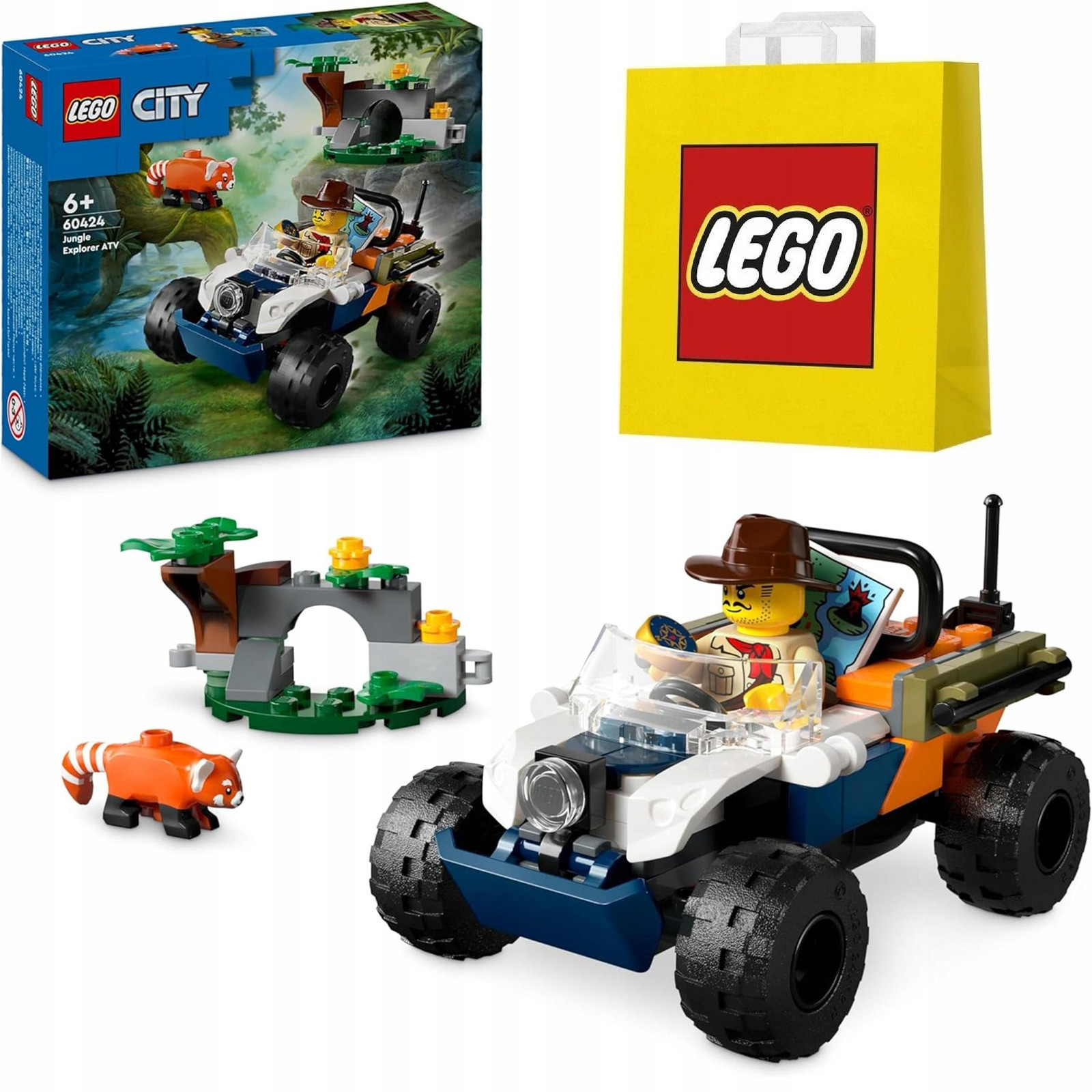 LEGO City Jungle Onderzoeker Quad 60424 met avonturier en dierenfiguur