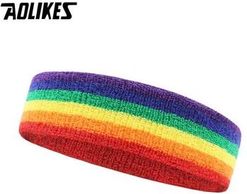 Uplift Picks AOLIKES Cotton Athletic Headband For Sports And Fitness rainbow