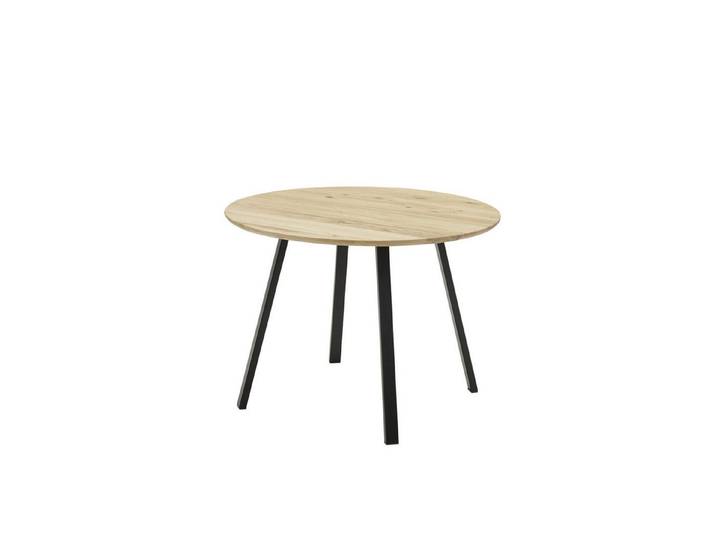 freiraum Esstisch Nils, in Eiche, schwarz, Massivholz, Metall - 75x110cm (HxD)