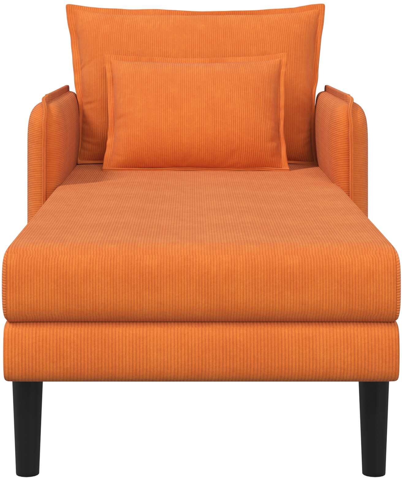 vidaXL Grande méridienne Orange Tissu en velours côtelé