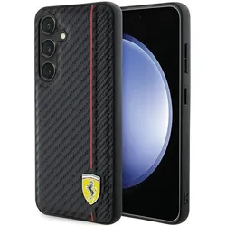 Ferrari Carbon Printed Line - Hülle für Samsung Galaxy S24+ (schwarz)
