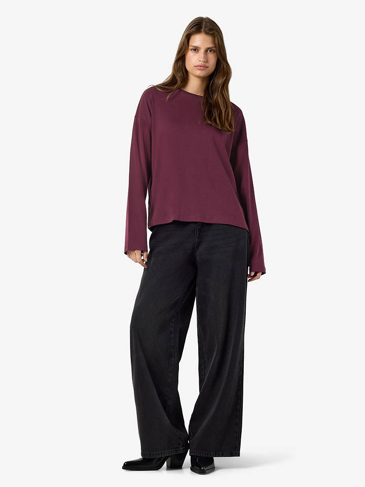Noisy may Longsleeve "Mocca" in Bordeaux - XS