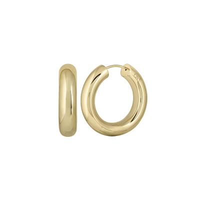 Paar Creolen CAÏ "Chunky Hoops 925/- Sterling Silber vergoldet", gold (gelb), Ohrringe, Damen, one-size, Silber 925 (Sterlingsilber)