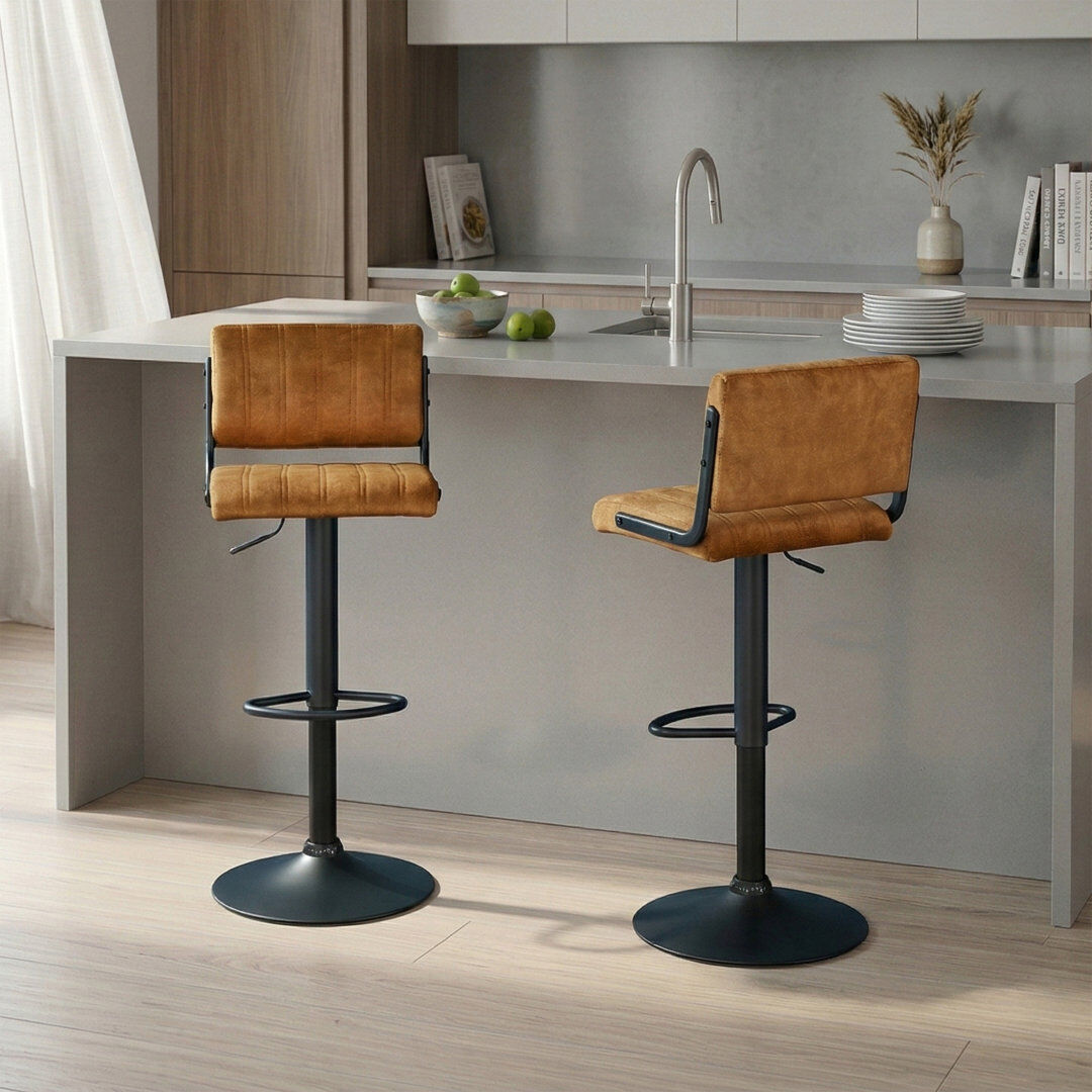 Mercury Cholet Swivel Yes Bar Stool with Steel Frame Charcoal Grey 41cm W X 45cm D