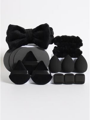 Modern Mode Marketplace Flawless Blend Makeup Sponge Set With Foundation Blender Headband And Wristbands black