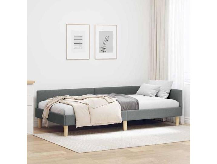 Soldes Flottants Lit simple 90x190cm Structure de lit classique d'angle Gris foncé 90x190cm tissu