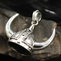 Drachensilber Wikinger Helm 925 Silber Anhänger Schmuck ausgefallen - Silber
