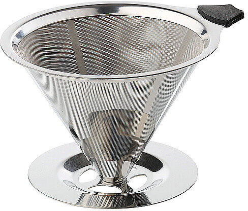 CILIO Dauerfilter für Kaffee mit Standfuß EDELSTAHL Gr.4 silber B