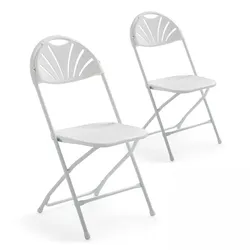 Oviala Business Rekkem Klappstuhl durchbrochen HDPE 45 x 45 x 89cm x2 Weiß