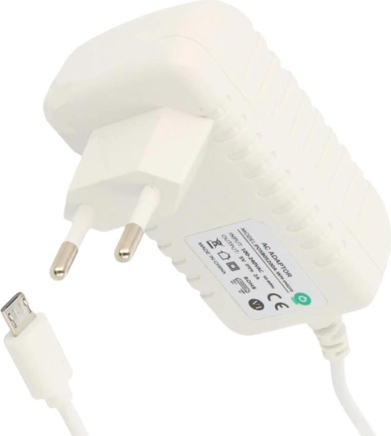 Hoogwaardige 5V 2A schakelende voeding met micro USB, wit