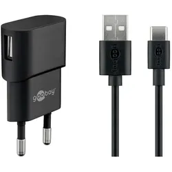 goobay Ladekabel mit Adapter USB A 1.0 m schwarz
