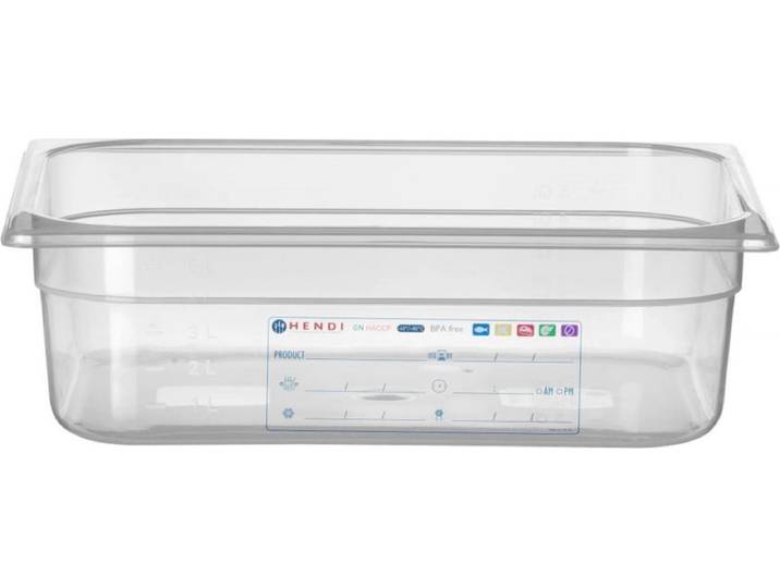 HENDI Gastronorm container – luchtdicht – 6\,5L – transparant – 325x265x100 mm