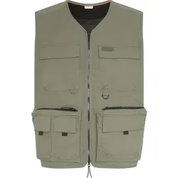 Gardena Herren Multifunktionsweste Outdoor Weste Anglerweste Baumwolle Olivgrün