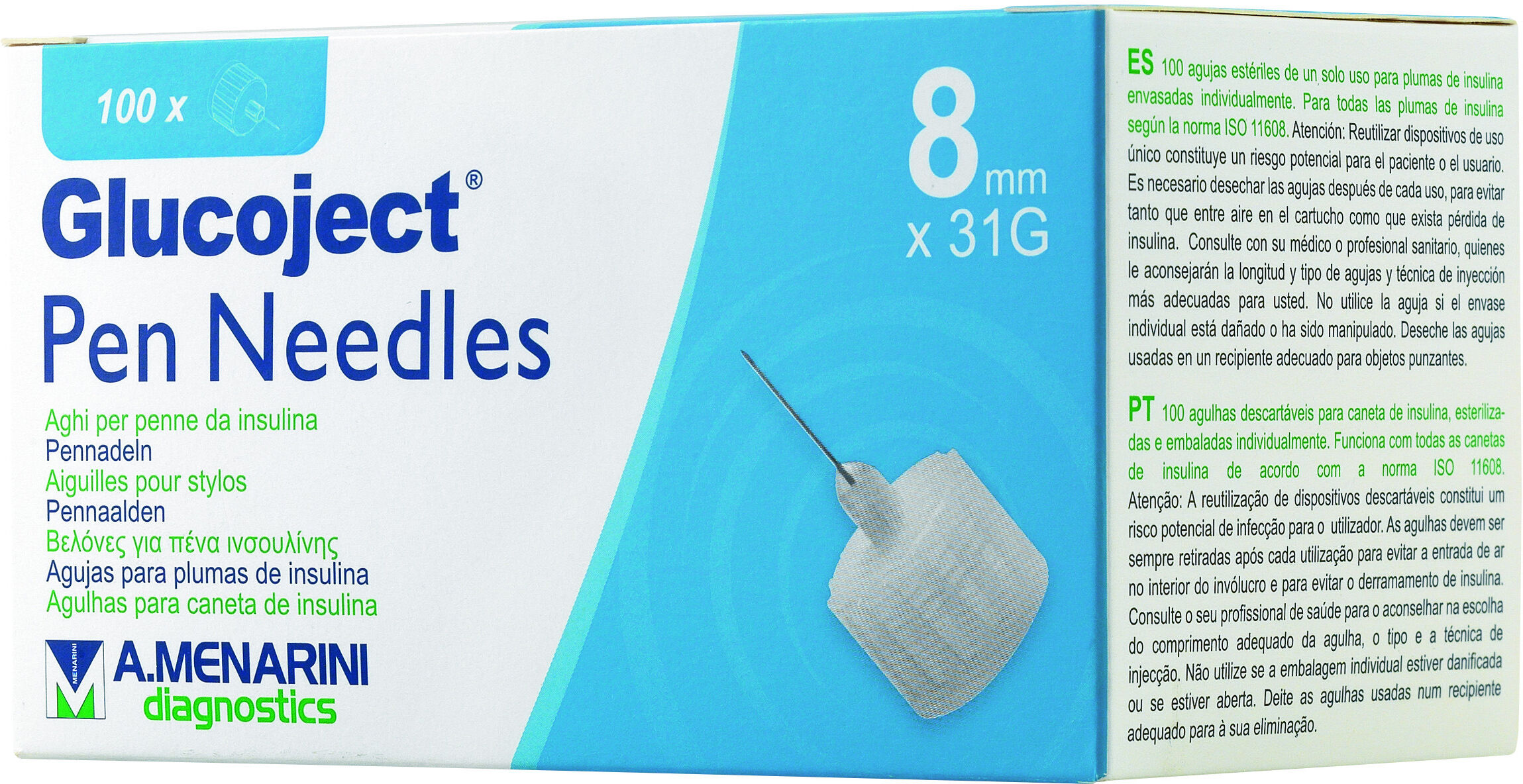 Menarini Glucojet Pen Needles 31g 8mm