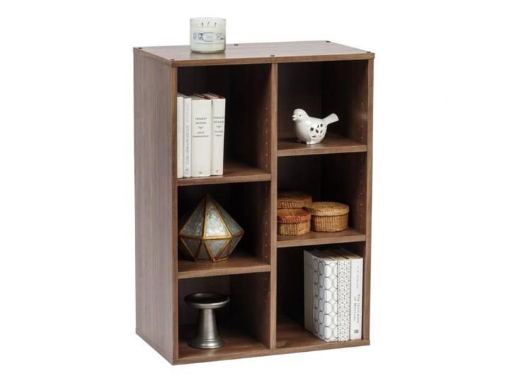 Iris Ohyama Bibliothèque Meuble 6 étagère Cube de rangement Modulable CFR-9060 Marron L35 x P59 x H83.6 cm