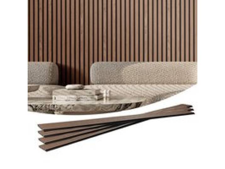 VEVOR Panneaux acoustiques à lattes en bois, 2400 x 200 mm, lamelles acoustiques en MDF pour mur intérieur moderne, panneaux muraux en faux bois pour décoration élégante et réduction du bruit, noyer