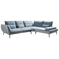 Ecksofa Payton Stoff Eisblau / Hellgrau