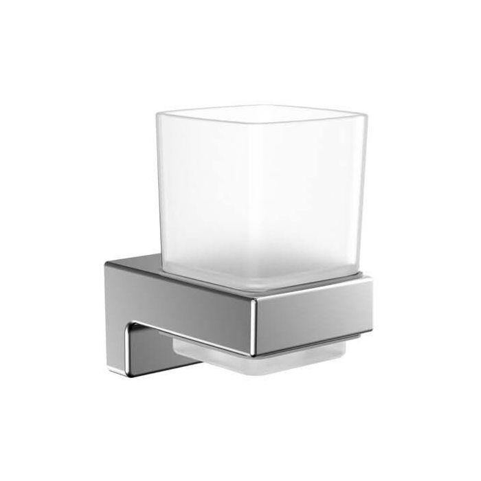 Emco Cue Glashalter 322000100 chrom, Kristallglas satiniert