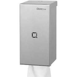 Qbic-line Toilettenpapierspender Edelstahl geschliffen Einzelblatt System, für ca. 2 Bündel Papier