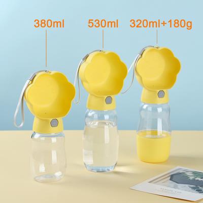 On Spot Shop Outdoor Portable Dog Water Bottle With Food Container, Travel Pet Drinking Bowl & Feeder For Small, Large Dogs yellow 530ml pet