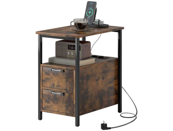 Jamb Beistelltisch Julius Braun Spanplatte 55/35/58.5 cm, Holz, Metall, 55x58.5x35 cm, Wohnzimmer, Wohnzimmertische, Beistelltisch