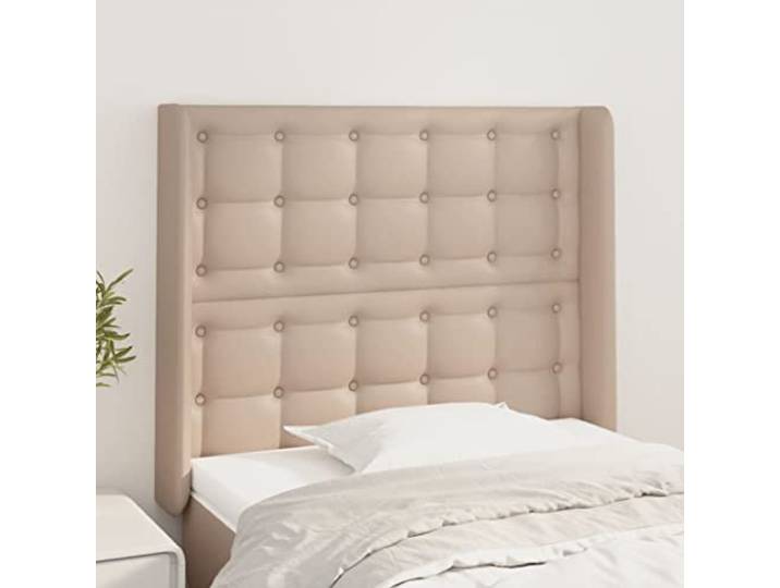 KTHLBRH Klassisches und verstellbares Kopfteil aus Kunstleder für Betten, elegantes Design mit Beinen aus Lärchenholz, langlebig und einfach