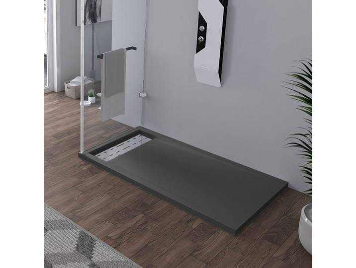 Receveur en gel coat ALICANTE Graphite 140x80cm