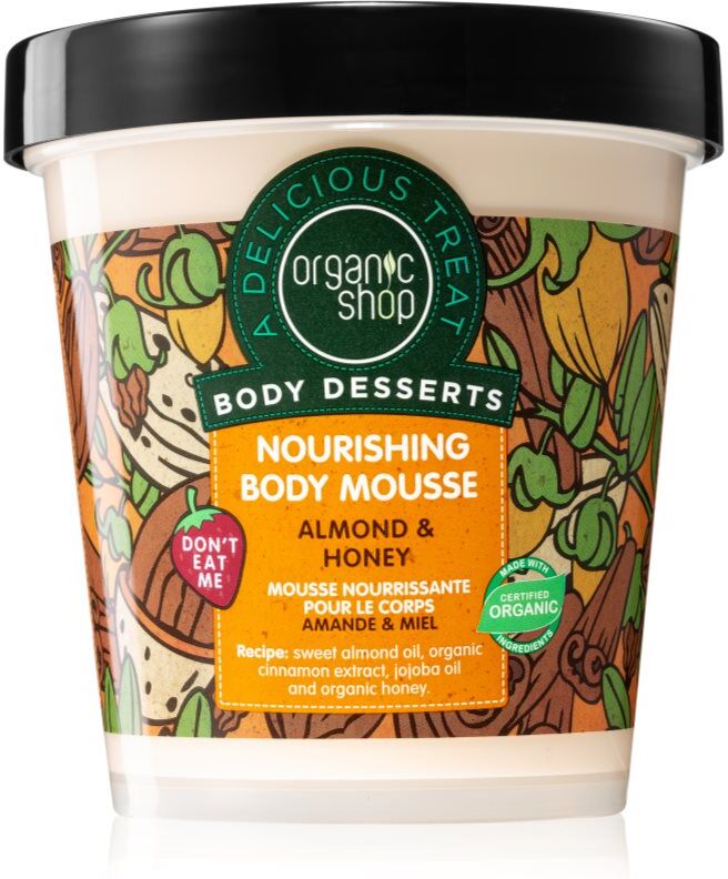 Organic Shop Body Desserts Almond & Honey mousse corps nutrition et hydratation 450 ml