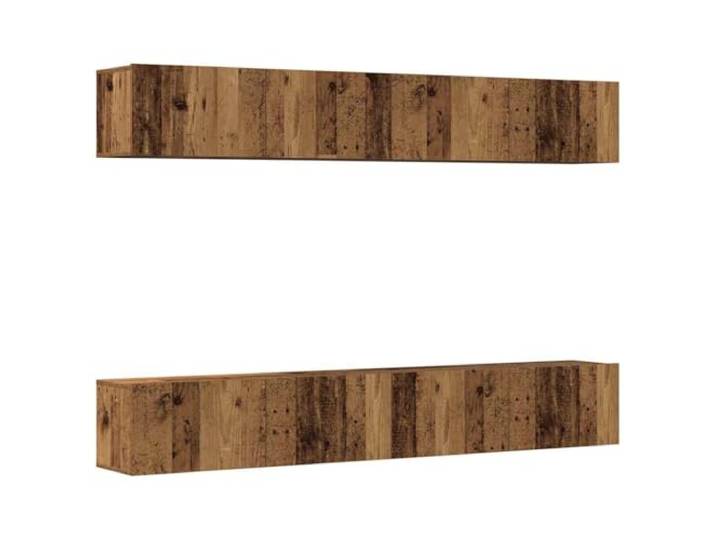 hliofuir 4er Set TV Hängeschrank Lowboard Altholz-Optik 100x30x30cm Platzsparendes Hängeregal für Wohnzimmer und Schlafzimmer mit viel Stauraum hinter Klapptüren aus Holzwerkstoff.