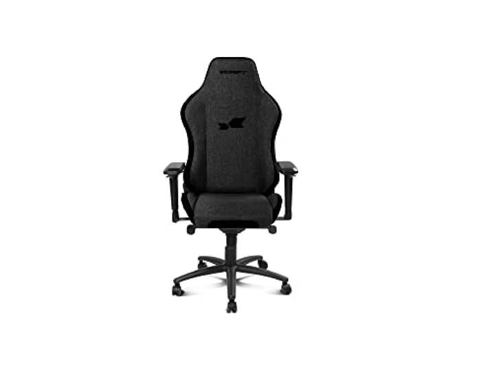 DRIFT Gaming Chair DR275 NIGHT -DR275NIGHT- Professionele gamestoel, fluwelen afwerking stofmateriaal, 4D verstelbare armleuningen, klasse 4 zuiger, draaibaar, kikkermechanisme, zwart/grijs