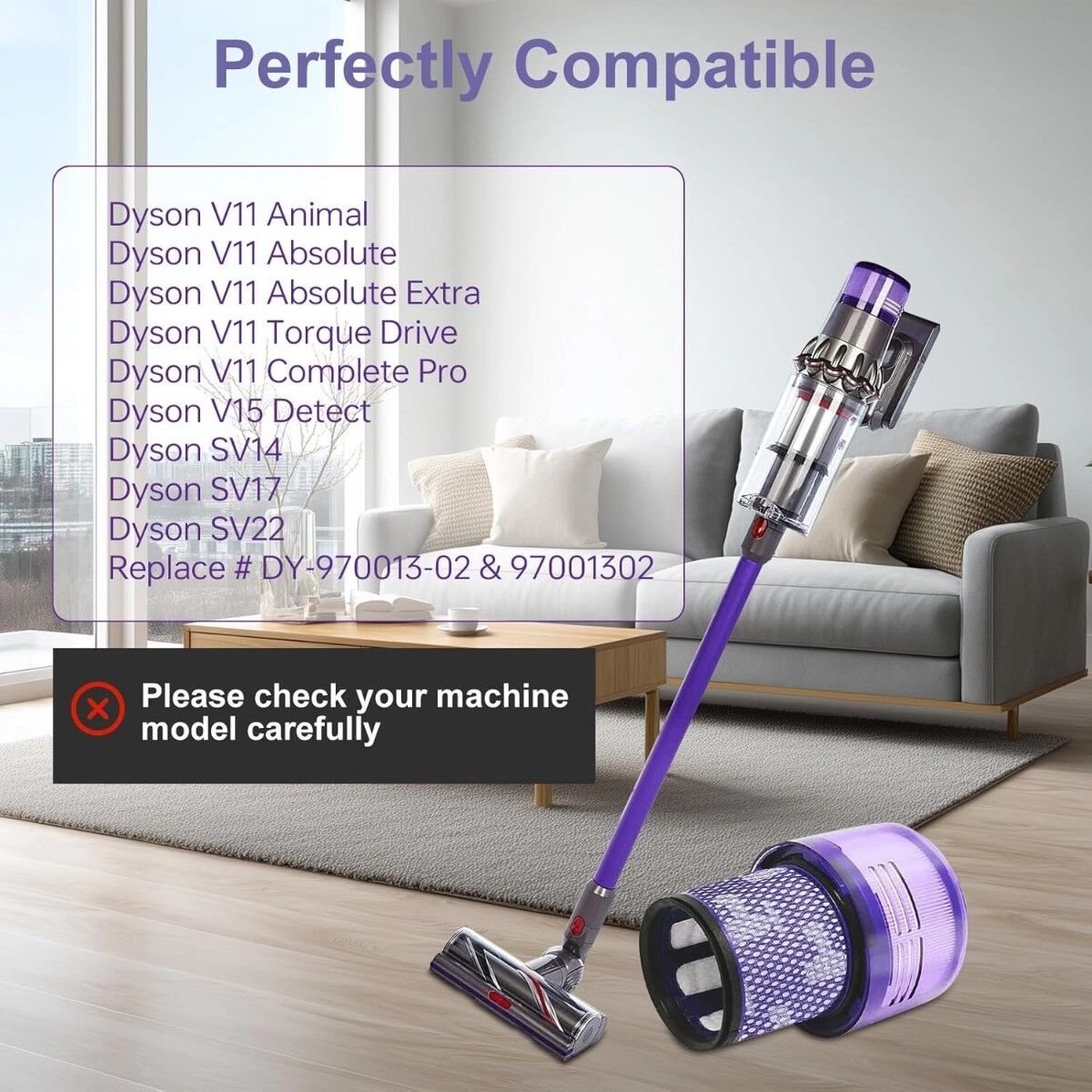 INF Dyson V11 Filter (2er-Pack) – Ersatz-HEPA-Filter, kompatibel mit Dyson V11 Torque Drive, V11 Animal und V15 Detect