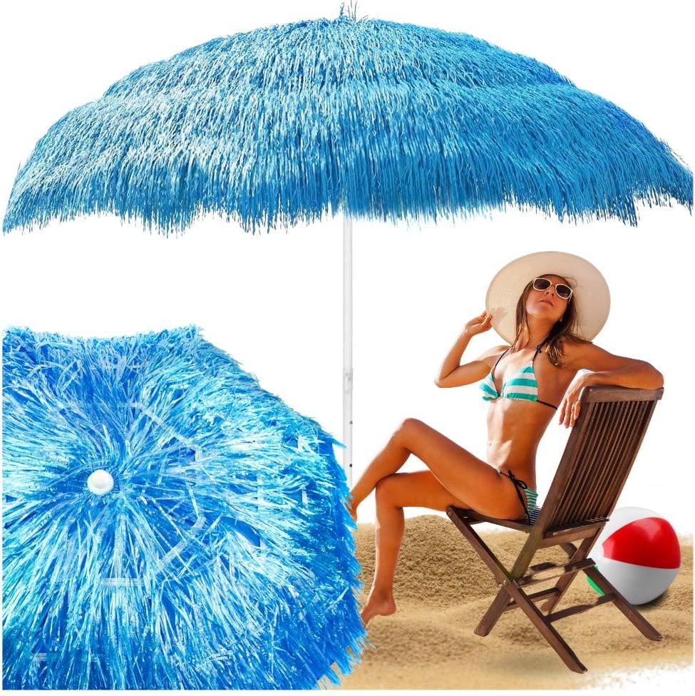 KOOZAK Hawaïaanse tuinparasol Strings blauw voor balkon of terras