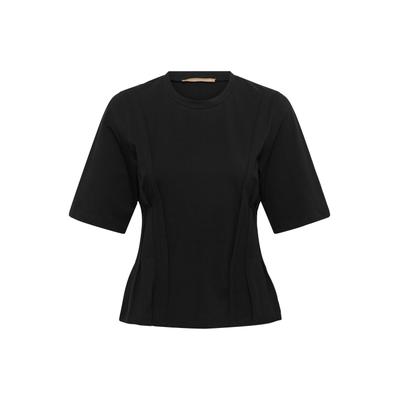 Blusentop CULTURE "Culture DK T-Shirt kurzarm CUDEEJAY", Damen, Gr. S, schwarz (meteorite), Blusen Blusentop