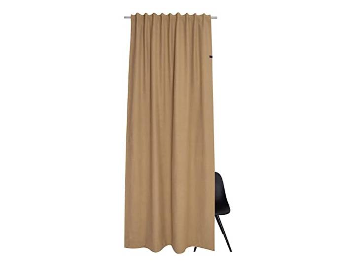 Gardine Solo 130x250 - Vorhang Blickdicht gelb Baumwollmix - Vorhänge Wohnzimmer - Dekoschal - Curtains