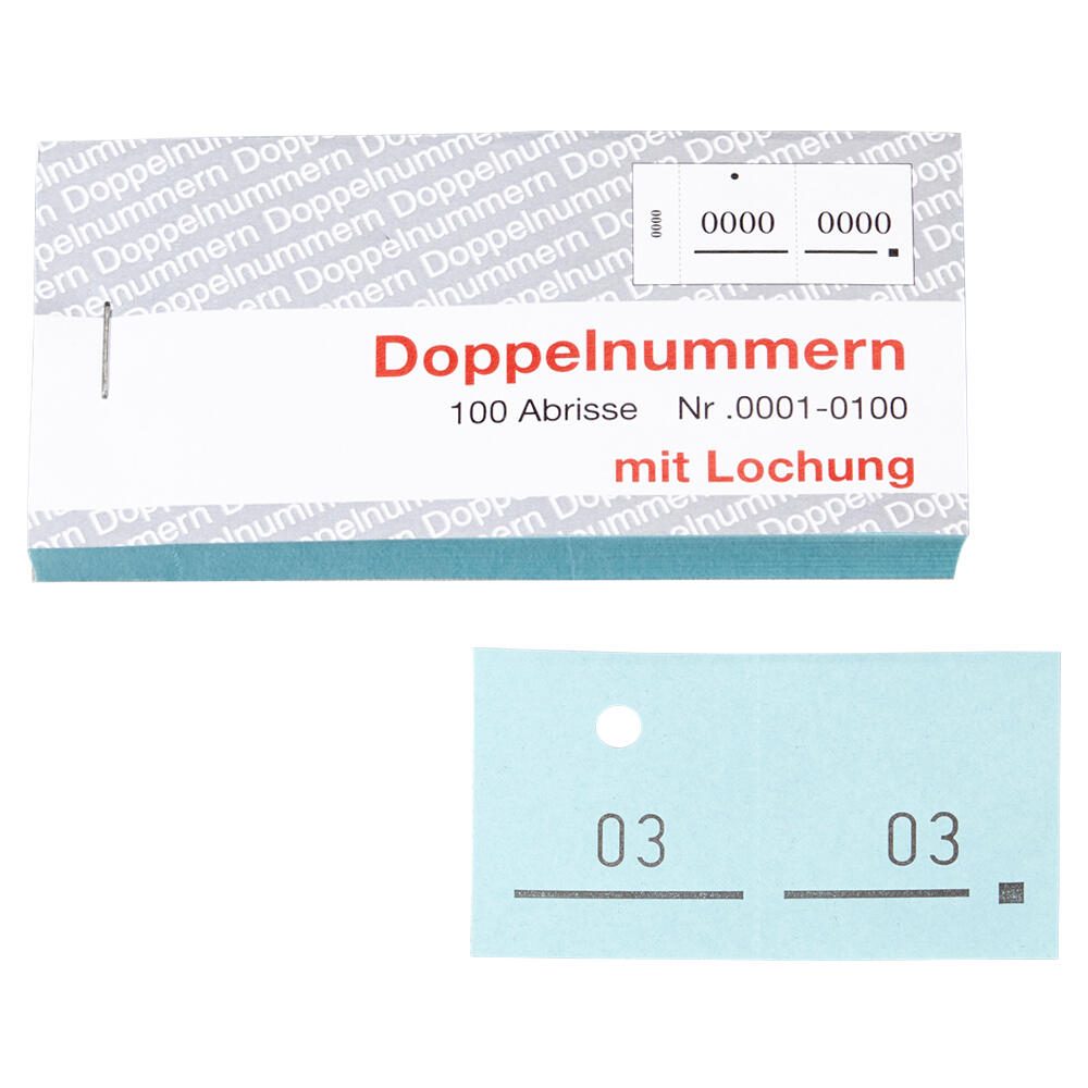 WOLF & APPENZELLER Doppelnummernblöcke mit Lochung blau 759057