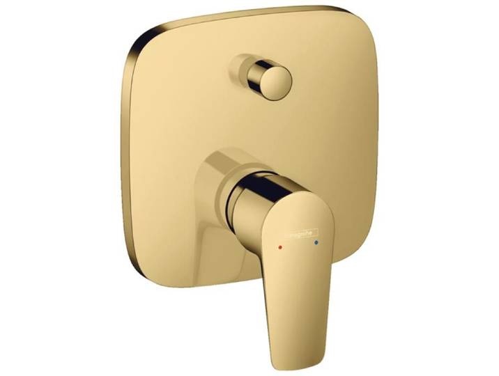 Façade mitigeur bain douche encastré 2 sorties HANSGROHE Talis E aspect doré poli