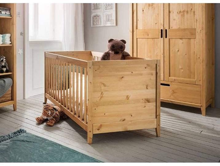 Babybett 'Maja' Kiefer massiv laugenfarbig