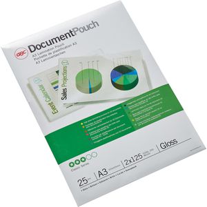 GBC Laminierfolien 3747237, DIN A3, 125 mic, glänzend, 25 Stück