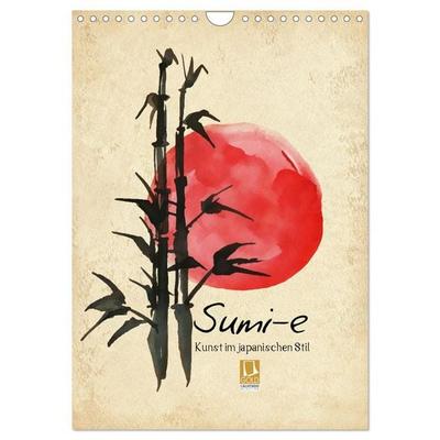 Sumi-e Kunst im japanischen Stil (Wandkalender 2026 DIN A4 hoch), CALVENDO Monatskalender