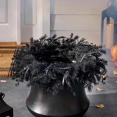 Black Feathery Planter Ring - Grandin Road