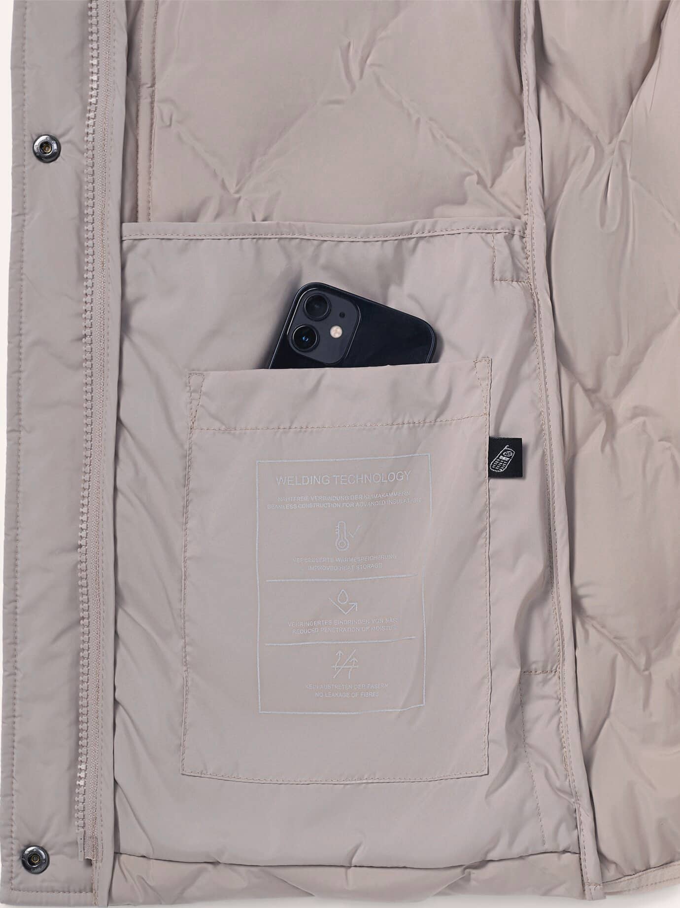 Walbusch Leichte Steppjacke mit Rautenmuster ohne Nähte, normale Größen#Kurzgrößen, Farbe Beige, 48, innovative Klimakammern wind- und wasserabweisend Damen