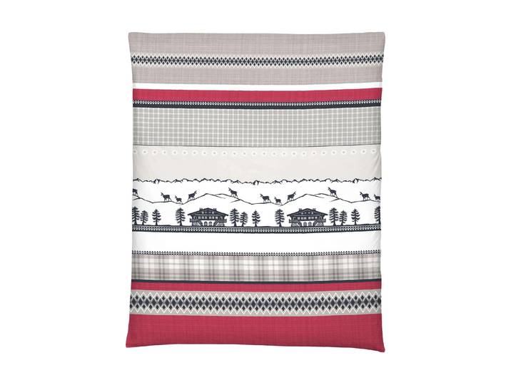 Bettwäsche HOME FASHION Home Fashion Duvetbezug Satin bedruckt Cosalina , grau rot schwarz weiß, B/L: 160cm x 210cm, B/L:, Bettwäsche, Bettwäsche