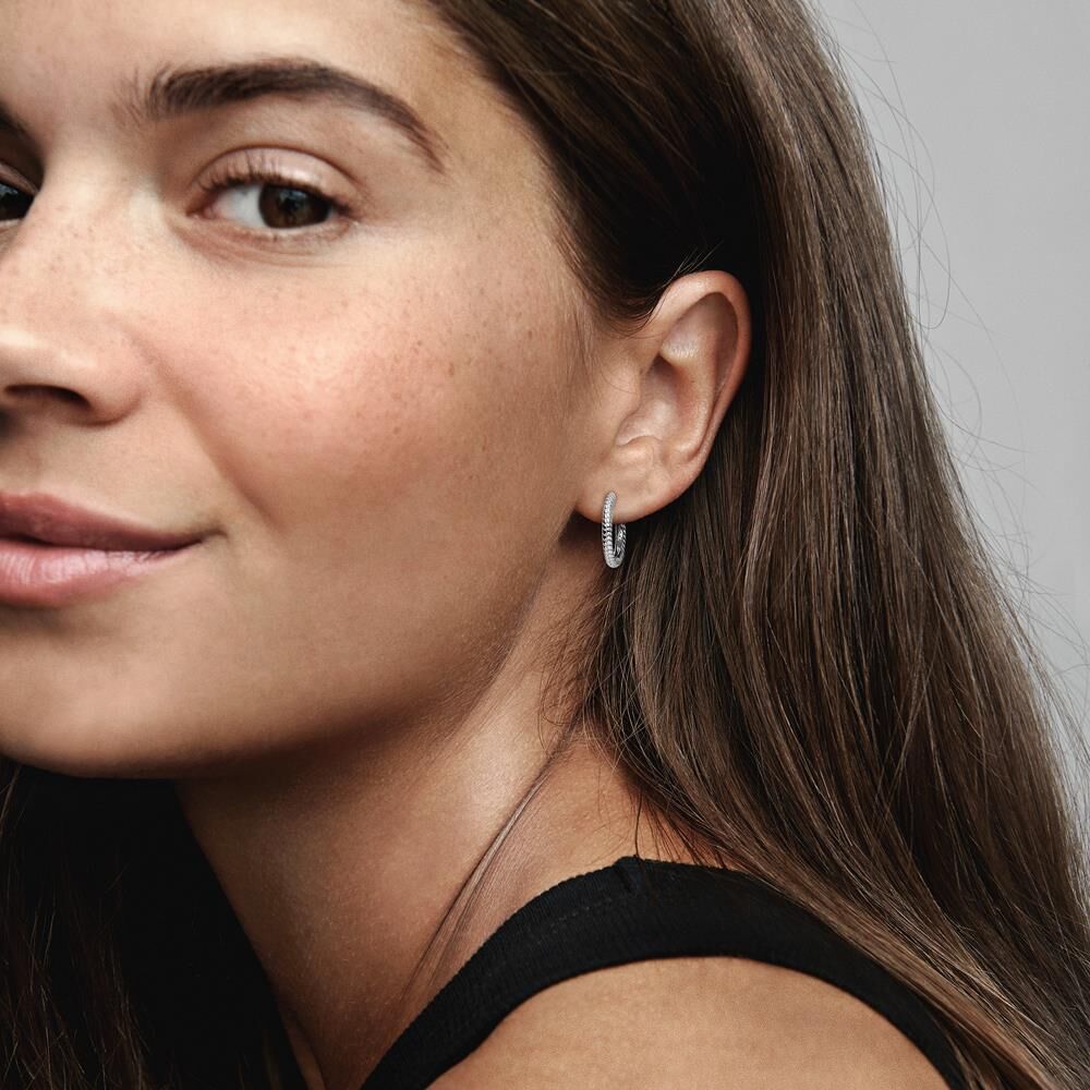 PANDORA Sterlingsilber Damen Creolen, Moments-Kollektion silber
