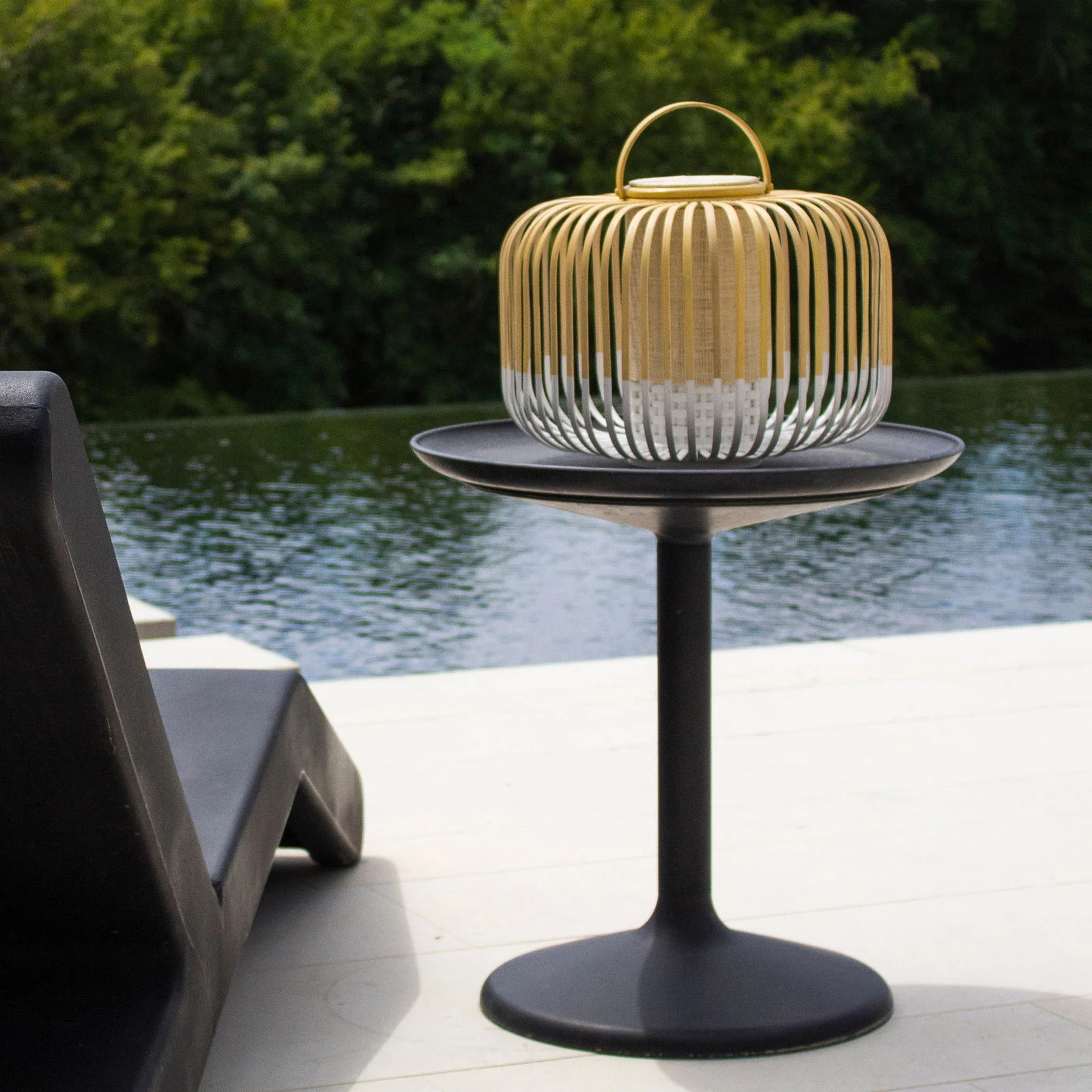 Forestier Take A Way S Draagbare Tafellamp - Wit - Bamboe - LED - Oplaadbaar